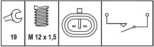 HELLA 6ZF 008 621-261 Atbulinės eigos žibintas jungiklis