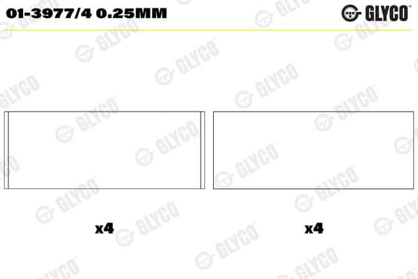 GLYCO 01-3977/4 0.25mm Švaistiklio guolis