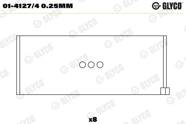 GLYCO 01-4127/4 0.25mm Švaistiklio guolis