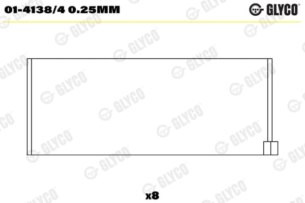 GLYCO 01-4138/4 0.25mm Švaistiklio guolis