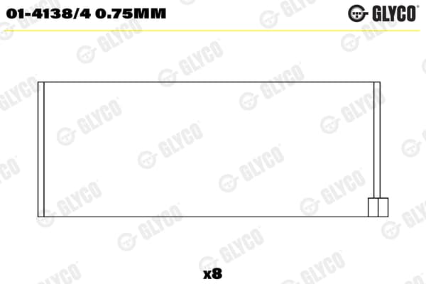 GLYCO 01-4138/4 0.75mm Švaistiklio guolis