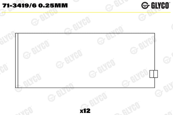 GLYCO 71-3419/6 0.25mm Švaistiklio guolis