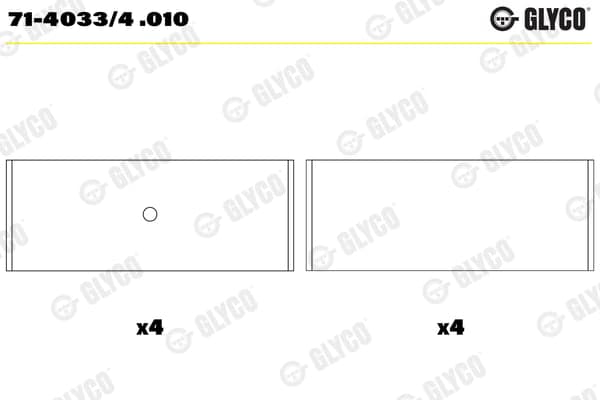 GLYCO 71-4033/4 .010 Švaistiklio guolis