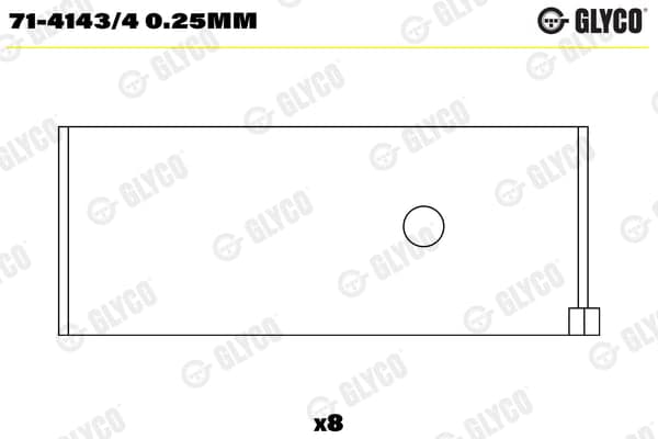 GLYCO 71-4143/4 0.25mm Švaistiklio guolis