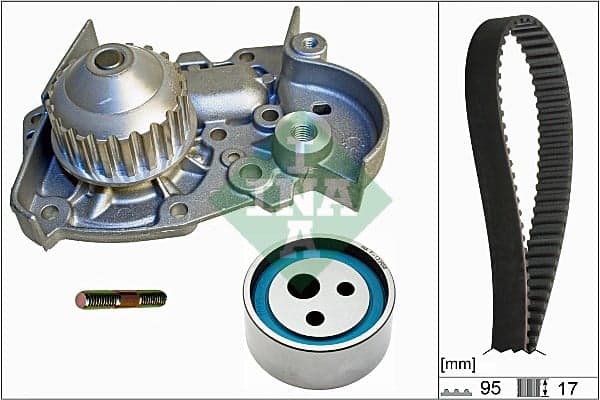 Schaeffler INA 530 0018 31 Vandens siurblio ir paskirstymo diržo komplektas
