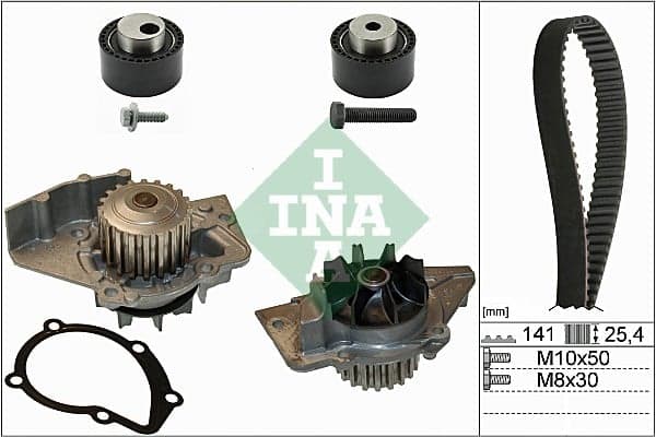 Schaeffler INA 530 0111 30 Vandens siurblio ir paskirstymo diržo komplektas