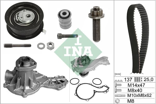 Vandens siurblio ir paskirstymo diržo komplektas — Schaeffler INA 530 0377 30