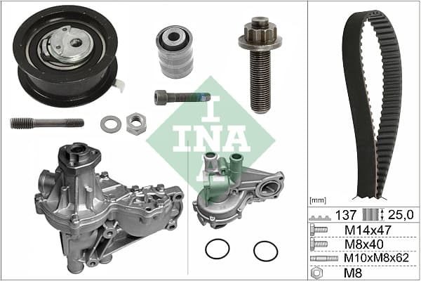 Vandens siurblio ir paskirstymo diržo komplektas — Schaeffler INA 530 0377 32
