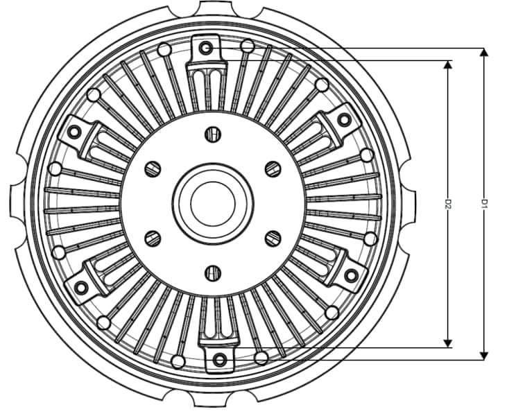 Radiatoriaus ventiliatoriaus sankaba — NRF 49766