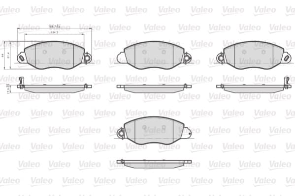 Stabdžių kaladėlių komplektas — VALEO 873577