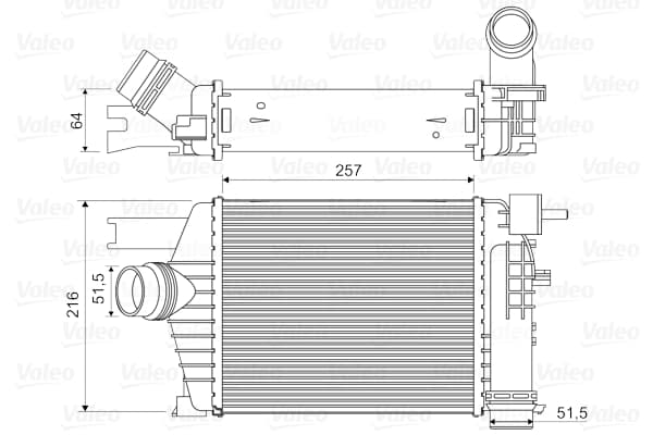 VALEO 818343 Tarpinis oro aušintuvas