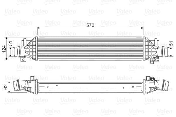 VALEO 818629 Tarpinis oro aušintuvas