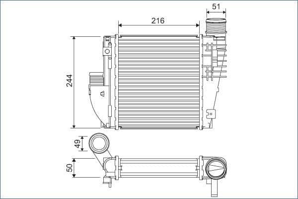 VALEO 822927 Tarpinis oro aušintuvas
