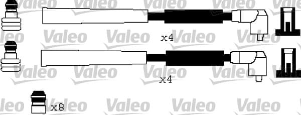 VALEO 346602 Uždegimo laidų komplektas