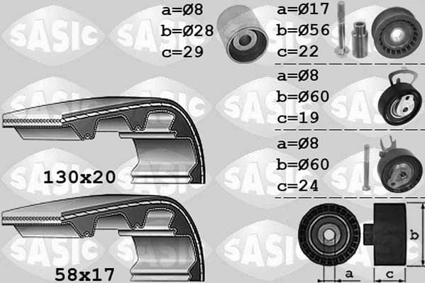 Paskirstymo diržo komplektas — SASIC 1756050