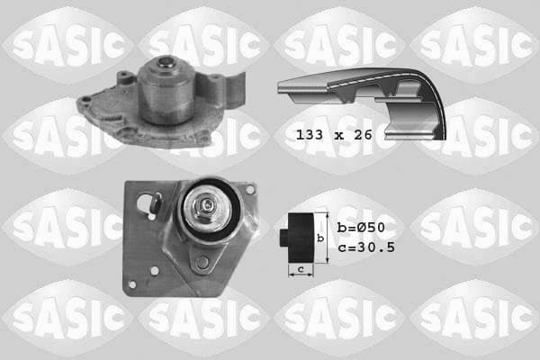 SASIC 3904004 Vandens siurblio ir paskirstymo diržo komplektas