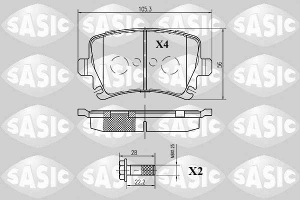 Stabdžių kaladėlių komplektas — SASIC 6216003