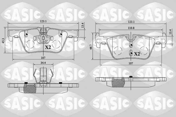 Stabdžių kaladėlių komplektas — SASIC 6216161
