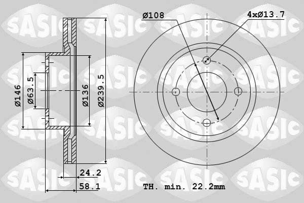 Stabdžių diskas — SASIC 9004306J