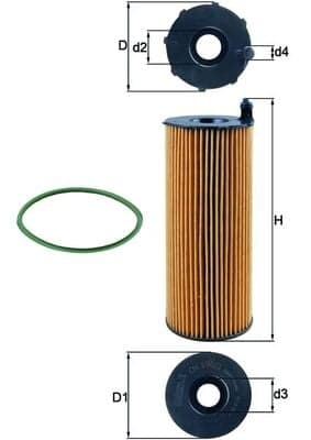Alyvos filtras — MAHLE OX 196/3D