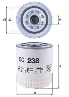 MAHLE OC 238 Alyvos filtras
