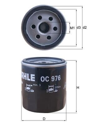 MAHLE OC 976 Alyvos filtras