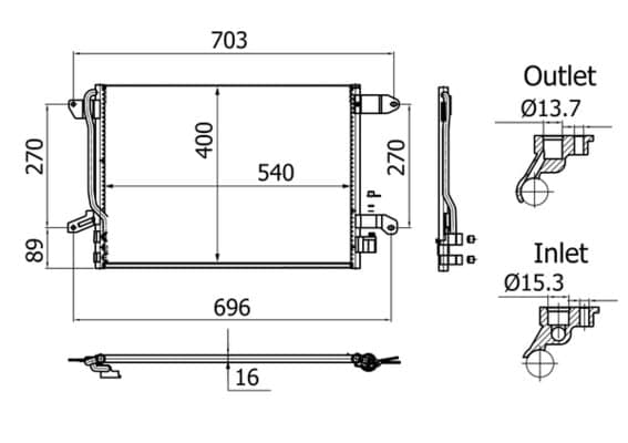 MAHLE AC 864 001S Oro kondicionieriaus kondensatorius