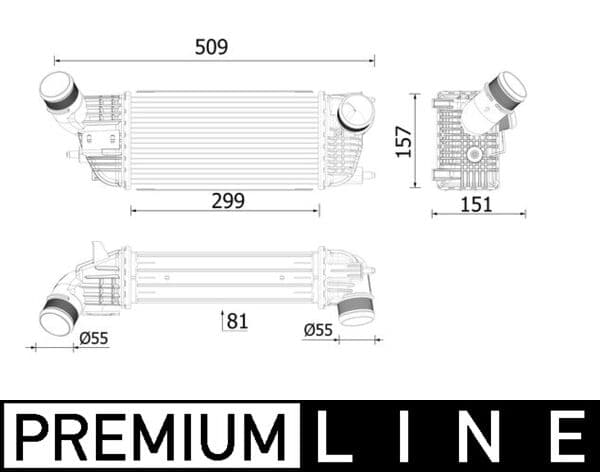 MAHLE CI 613 000P Tarpinis oro aušintuvas