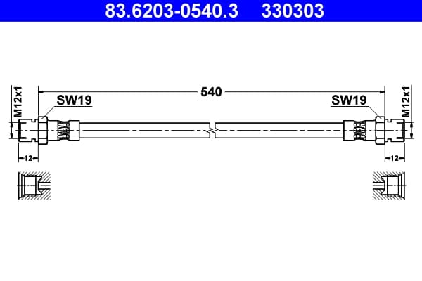 ATE 83.6203-0540.3 Stabdžių žarnelė