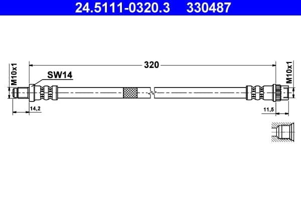 ATE 24.5111-0320.3 Stabdžių žarnelė