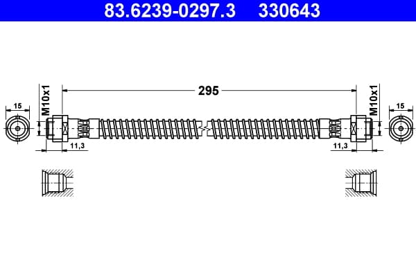 ATE 83.6239-0297.3 Stabdžių žarnelė