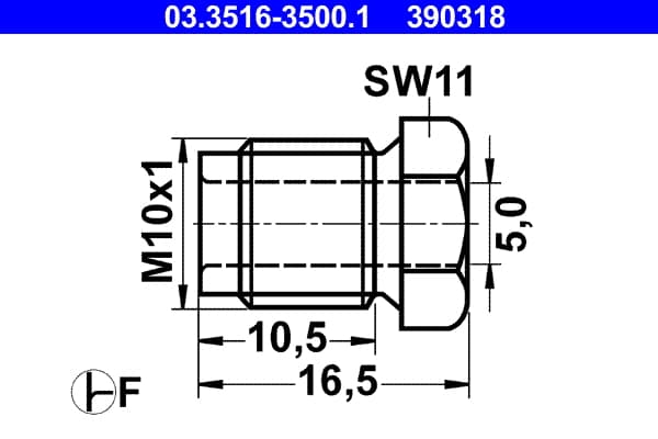 ATE 03.3516-3500.1 Sujungimo varžtas