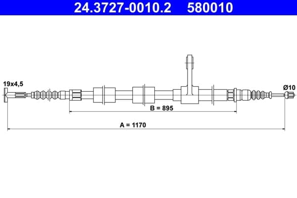 Rankinio stabdžio trosas — ATE 24.3727-0010.2