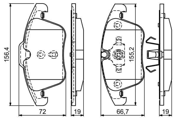 Stabdžių kaladėlių komplektas — BOSCH 0 986 494 169