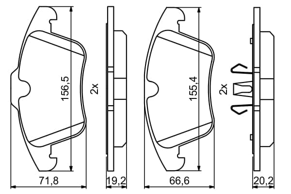 Stabdžių kaladėlių komplektas — BOSCH 0 986 494 246