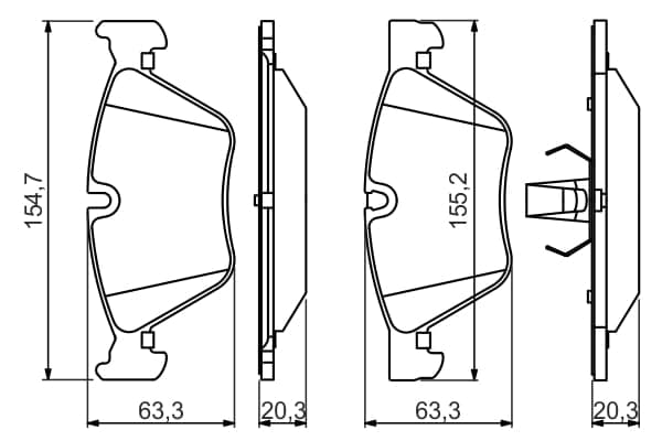 Stabdžių kaladėlių komplektas — BOSCH 0 986 494 705