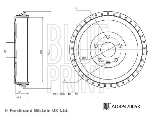 BLUE PRINT ADBP470053 Stabdžių būgnas