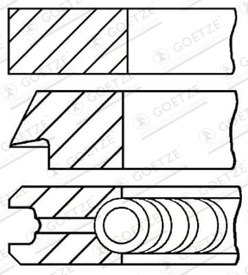 GOETZE ENGINE 08-103800-00 Stūmoklio žiedų komplektas