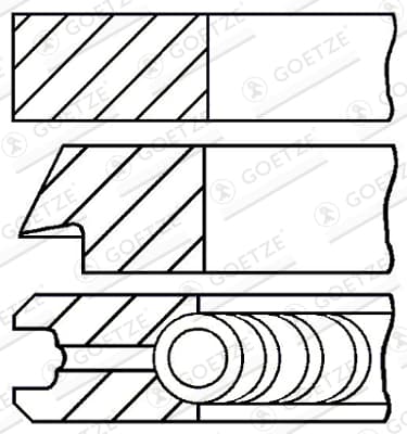 GOETZE ENGINE 08-432200-00 Stūmoklio žiedų komplektas