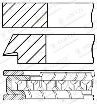 GOETZE ENGINE 08-434600-00 Stūmoklio žiedų komplektas
