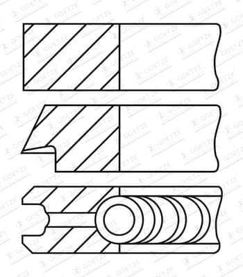 GOETZE ENGINE 08-442900-10 Stūmoklio žiedų komplektas