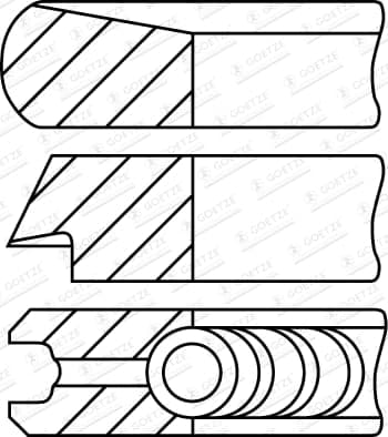 GOETZE ENGINE 08-453107-00 Stūmoklio žiedų komplektas
