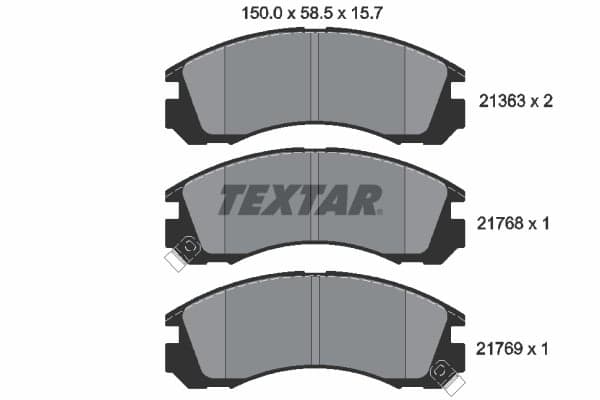 Stabdžių kaladėlių komplektas — TEXTAR 2136301