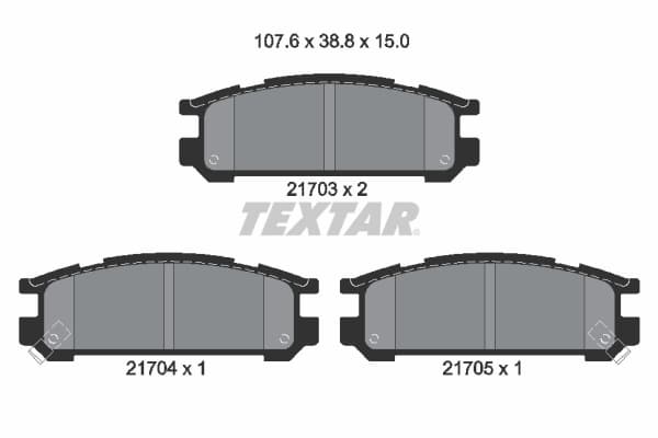 Stabdžių kaladėlių komplektas — TEXTAR 2170301