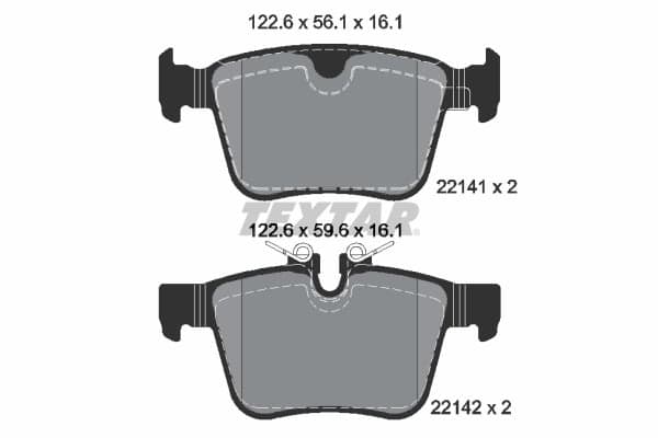 Stabdžių kaladėlių komplektas — TEXTAR 2214101