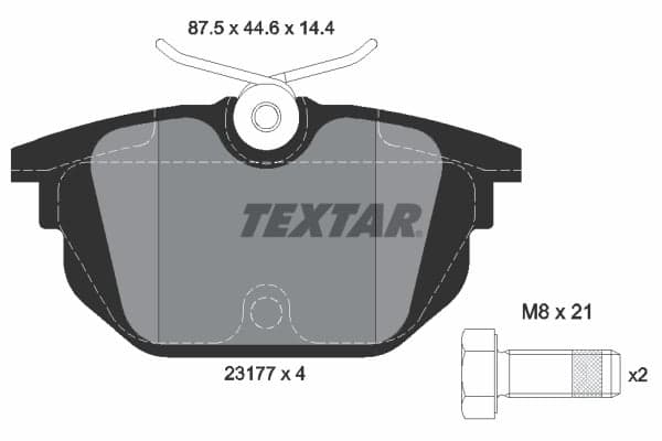 Stabdžių kaladėlių komplektas — TEXTAR 2317703