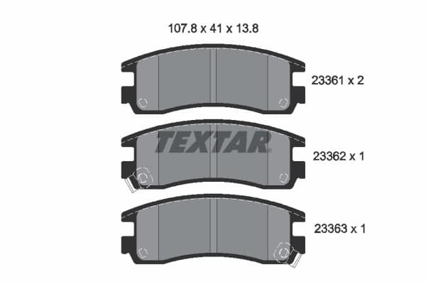 Stabdžių kaladėlių komplektas — TEXTAR 2336101