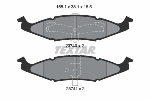 Stabdžių kaladėlių komplektas — TEXTAR 2374001