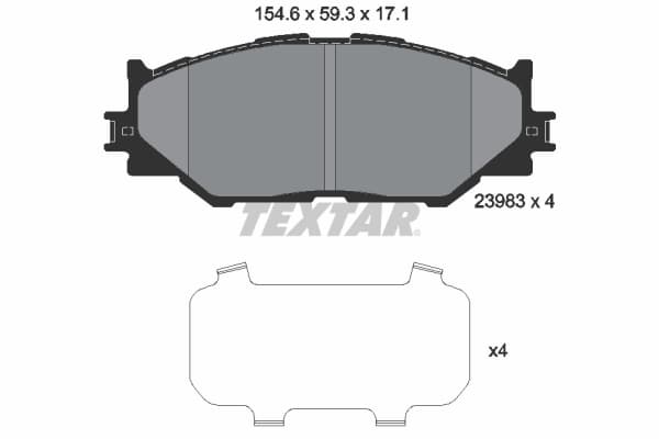 Stabdžių kaladėlių komplektas — TEXTAR 2398301
