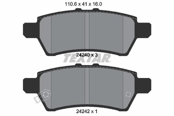 Stabdžių kaladėlių komplektas — TEXTAR 2424001